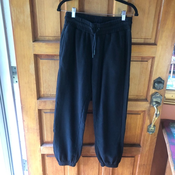 Quince Black 💯 Organic Cotton Sweatpants Sz Sm - Picture 2 of 7